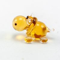 Brown Hippo Mini Figurine in Glass Figurines Miniature Figurines category