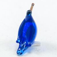Glass Blue Royal Penguin Figurine in Glass Figurines Miniature Figurines category
