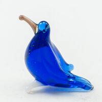 Glass Blue Royal Penguin Figurine in Glass Figurines Miniature Figurines category