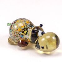 Brown Glass Hippo in Glass Figurines Wild  Animals category