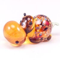 Beige Glass Hippo in Glass Figurines Wild  Animals category