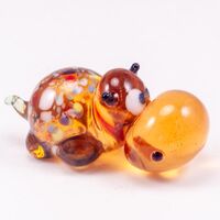 Beige Glass Hippo in Glass Figurines Wild  Animals category