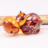 Beige Glass Hippo in Glass Figurines Wild  Animals category