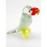 Glass Silver Grey Parrot in Glass Figurines Birds category