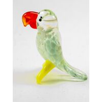 Glass Silver Grey Parrot in Glass Figurines Birds category