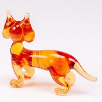Glass Red Cat Figurine in Glass Figurines Cats category