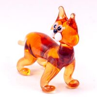 Glass Red Cat Figurine in Glass Figurines Cats category