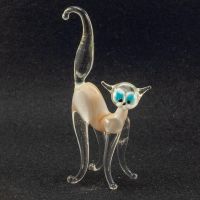 White Glass Cat Figure in Glass Figurines Cats category
