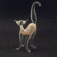 White Glass Cat Figure in Glass Figurines Cats category