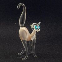 White Glass Cat Figure in Glass Figurines Cats category