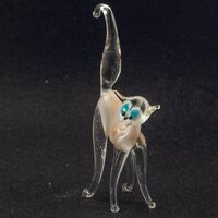 White Glass Cat Figure in Glass Figurines Cats category