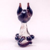 Glass Siamese Cat with Black Ears in Glass Figurines Cats category