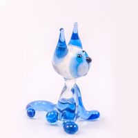 Glass Siamese Cat with Blue Ears in Glass Figurines Cats category
