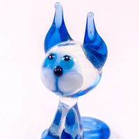 Glass Siamese Cat with Blue Ears in Glass Figurines Cats category