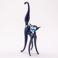 Black Jolly Cat in Glass Figurines Cats category