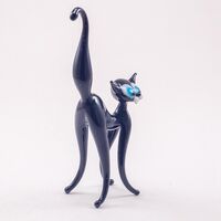 Black Jolly Cat in Glass Figurines Cats category