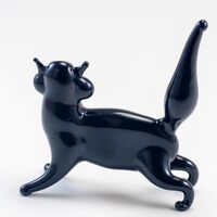 Glass Figurine Black Cat in Glass Figurines Cats category