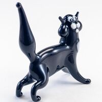 Glass Figurine Black Cat in Glass Figurines Cats category