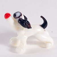 Glass Little White Doggy in Glass Figurines Dogs category