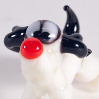 Glass Little White Doggy in Glass Figurines Dogs category