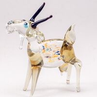 Glass Figurine Gray Goat in Glass Figurines Farm Animals category
