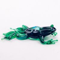 Glass Green Frog Figure in Glass Figurines Reptiles category
