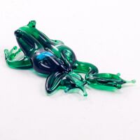 Glass Green Frog Figure in Glass Figurines Reptiles category