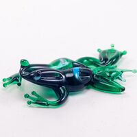 Glass Green Frog Figure in Glass Figurines Reptiles category