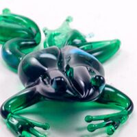 Glass Green Frog Figure in Glass Figurines Reptiles category