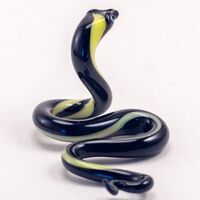 Black Glass Snake Figurine in Glass Figurines Reptiles category