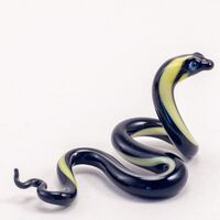 Black Glass Snake Figurine in Glass Figurines Reptiles category