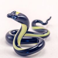 Black Glass Snake Figurine in Glass Figurines Reptiles category