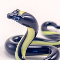 Black Glass Snake Figurine in Glass Figurines Reptiles category