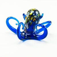 Glass Blue Octopus Figurine in Glass Figurines Sea Life Creatures category
