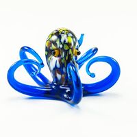 Glass Blue Octopus Figurine in Glass Figurines Sea Life Creatures category