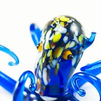 Glass Blue Octopus Figurine in Glass Figurines Sea Life Creatures category