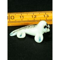 Tiny Glass White Seal in Glass Figurines Miniature Figurines category