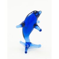Blue Dolphin Glass Mini Figurine in Glass Figurines Miniature Figurines category