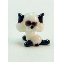 White Siamese Cat in Glass Figurines Miniature Figurines category
