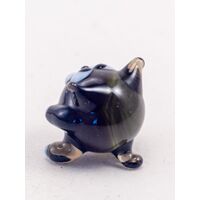 Glass Black Round Cat in Glass Figurines Miniature Figurines category