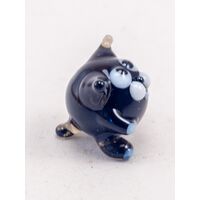 Glass Black Round Cat in Glass Figurines Miniature Figurines category