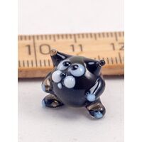 Glass Black Round Cat in Glass Figurines Miniature Figurines category