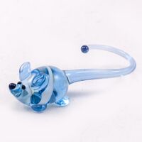 Glass Blue Mouse in Glass Figurines Miniature Figurines category