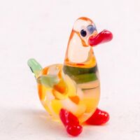 Yellow Duck Mini Figurine in Glass Figurines Miniature Figurines category