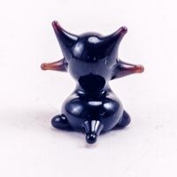Glass Mini Figurine Black Cat in Glass Figurines Miniature Figurines category