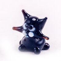 Glass Mini Figurine Black Cat in Glass Figurines Miniature Figurines category