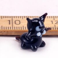 Glass Mini Figurine Black Cat in Glass Figurines Miniature Figurines category