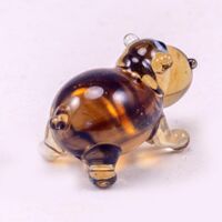 Brown Hippo Mini Figurine in Glass Figurines Miniature Figurines category
