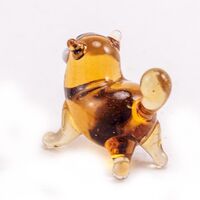 Glass Mini Figurine Beige Cat in Glass Figurines Miniature Figurines category