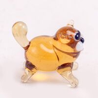Glass Mini Figurine Beige Cat in Glass Figurines Miniature Figurines category